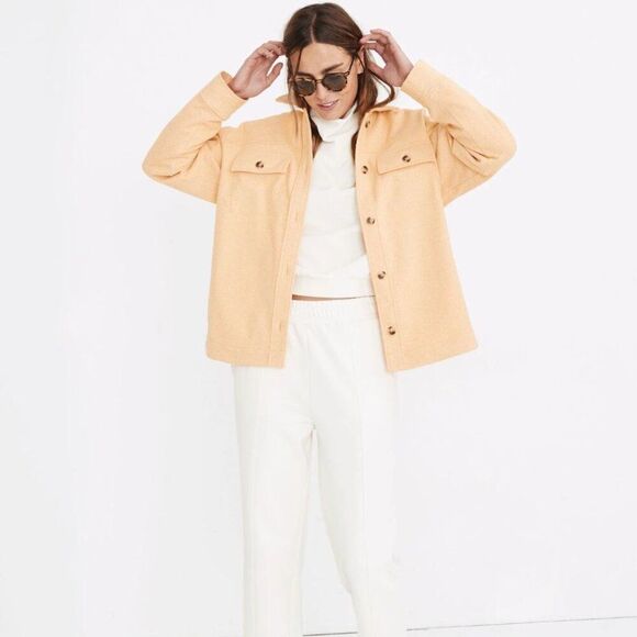 Madewell Brushed Herringbone Knit Shirt Jacket Size XXS - Picture 1 of 14
